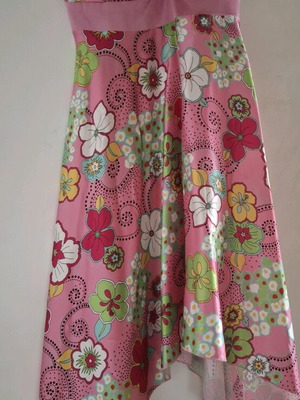 Thesis summer dress asymmetrical satin floral pink multicolor like new
