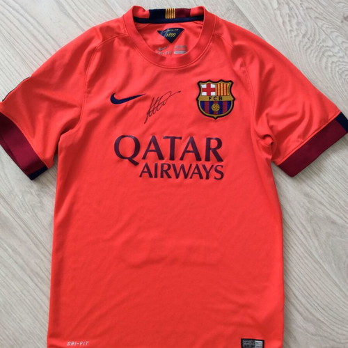 Nike 2014-2015 FC Barca Away Signed Football Shirt size S used authentic