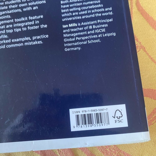 Business Management book like new, IB diploma