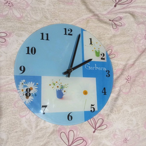 Glass wall clock new, 30cm diameter