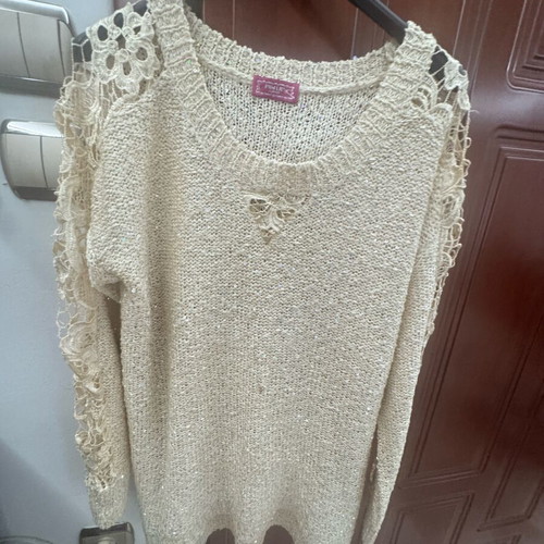 Women's knitted blouse like new, beige, one size