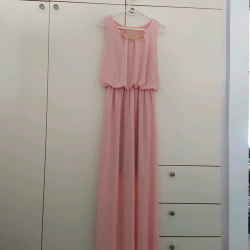 Maxi summer dress romantic pink color new