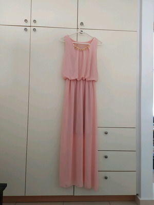 Maxi summer dress romantic pink color new