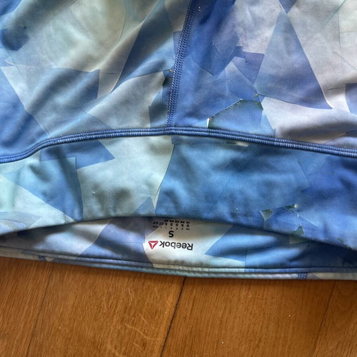 Reebok leggings used, summer design, beige and blue