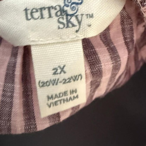 Terra & Sky women's cotton blouse 2 XL like new, pink