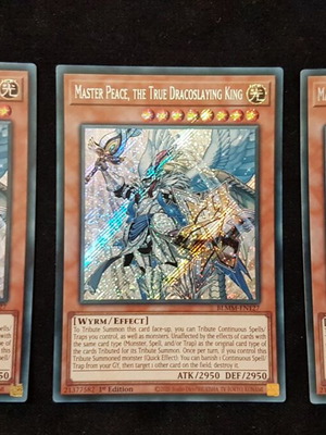 Κάρτες Yu-Gi-Oh! Master Peace, the True Dracoslaying King σαν καινούργιες, σετ 3 τεμαχίων