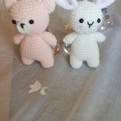 Amigurami bear and rabbit handmade, new