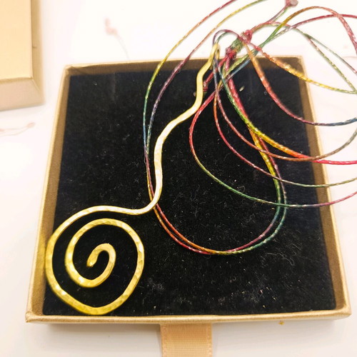 Spiral Pendant Handmade Brass New