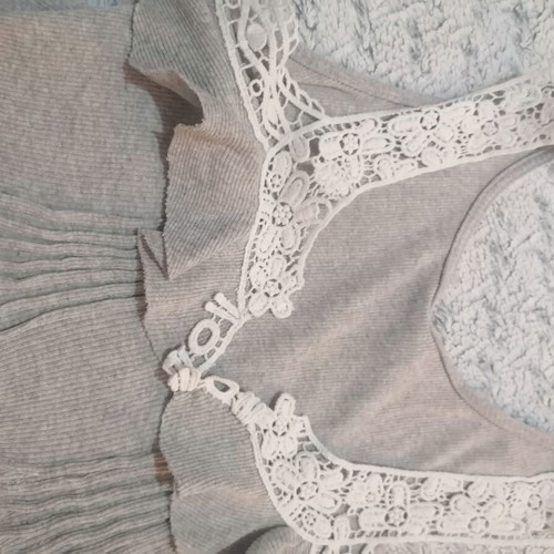 Gray top with lace size M used