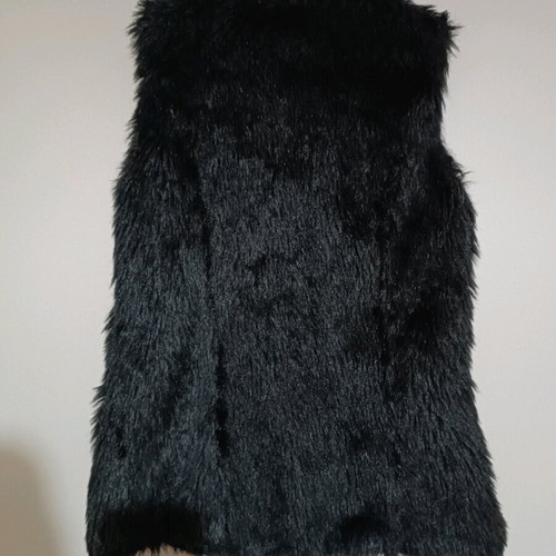 Fur vest Bershka like new, black, size S