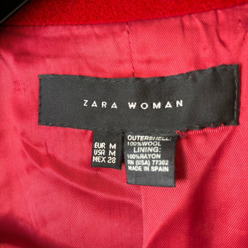 Zara wool coat used, red, size S
