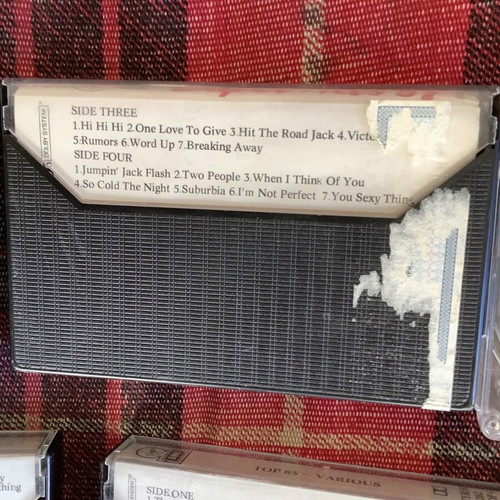 Cassette tapes used, 6 foreign 80s pop hits