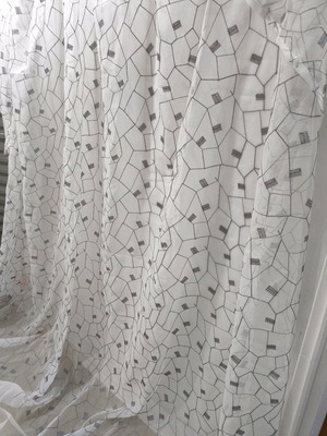 Curtain large new with silver patterns 230x265cm