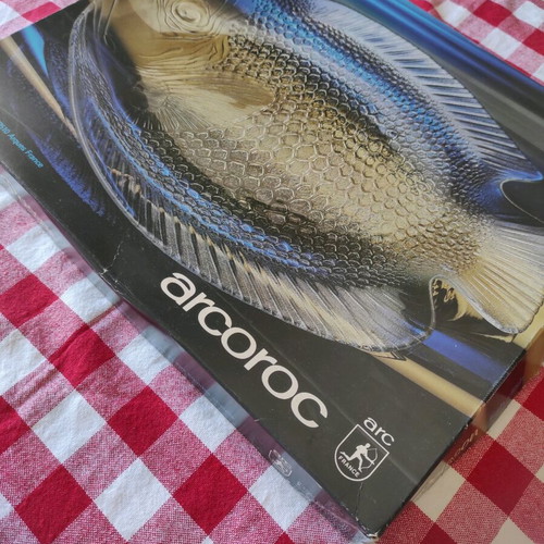 Arcoroc Poisson Vintage Serving Platter 1970s Large New