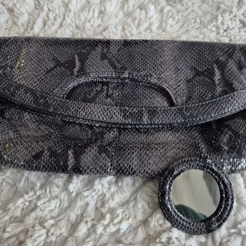 Nine West clutch bag like new, gray python print