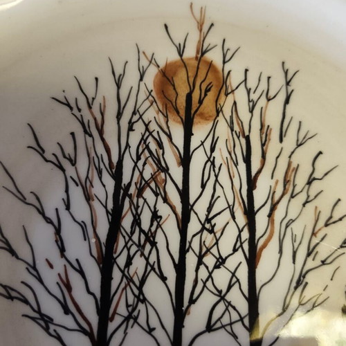 Decorative handmade platter used, 30 cm diameter