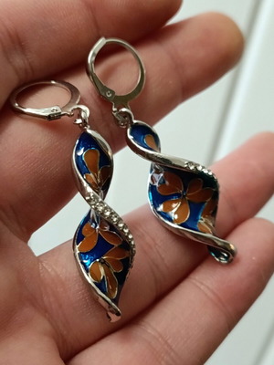 Boho vintage women's earrings stainless steel with enamel and enamel, new