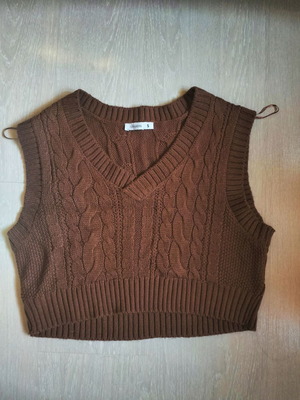 Wool brown vest Terranova new, size XS
