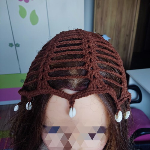 Handmade brown headband beanie new