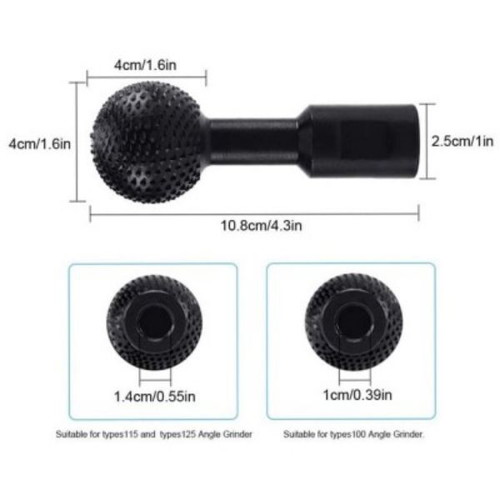 Rotary wood rasp ball for 115 mm and 125 mm angle grinder new
