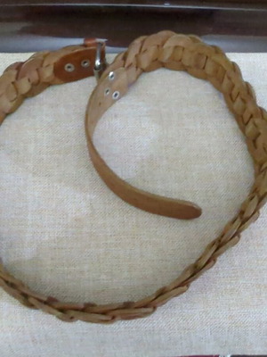 Women's leather belt used, brown, adjustable