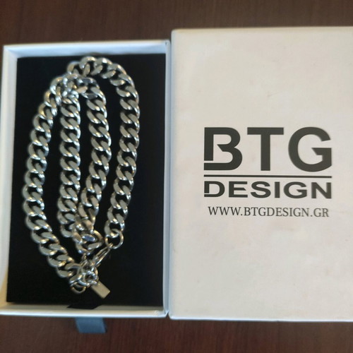 Αλυσίδα λαιμού BTG Design σαν καινούργιο, ασημί από ανοξείδωτο ατσάλι