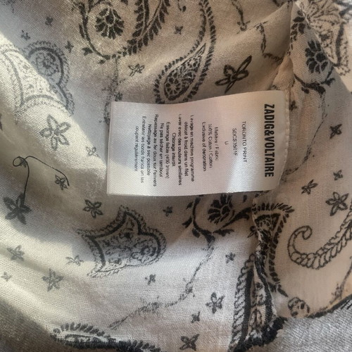Zadig & Voltaire Paisley Print Butterfly Sleeve Blouse like new, white