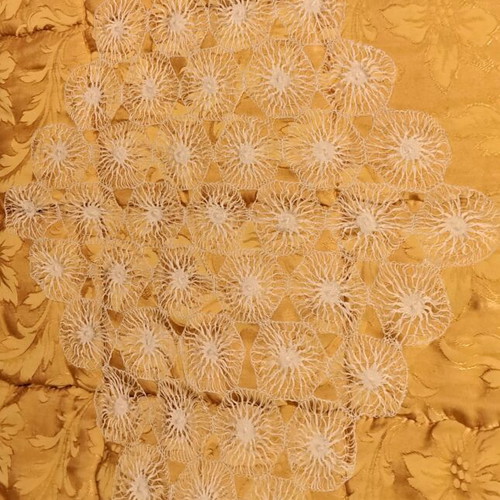 Handmade knitted set 2 table runners and 2 placemats beige like new
