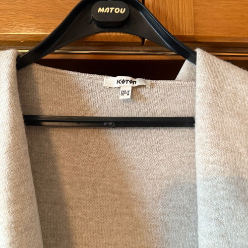 Koton cardigan new thick with hood, beige and white