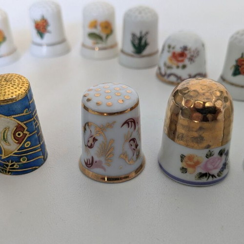 Thimble collection used, 16 pieces