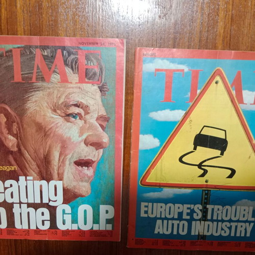 Time Europe magazines used, 2 issues 1975-1976