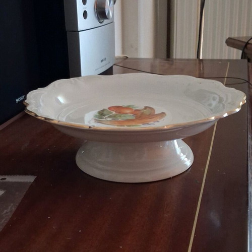 Bavarian Schumann Arzberg fruit bowl with foot new, baroque antique