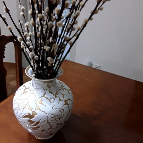 Rosenthal porcelain vase with gold like new, height 30 cm