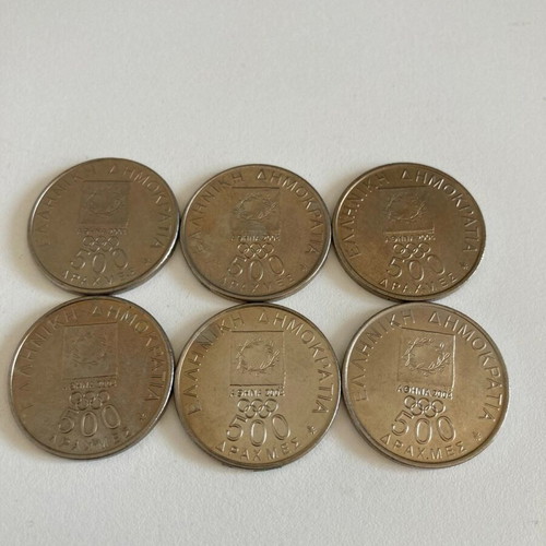 Collectible 500 Drachma Coins Athens 2004 like new