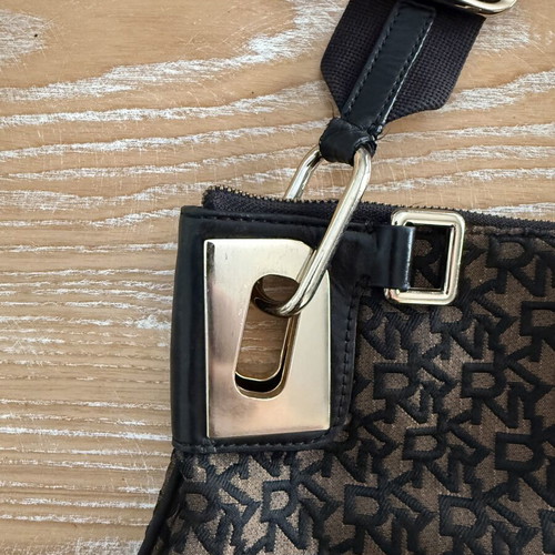 Vintage Y2K DKNY shoulder and crossbody bag, black and brown