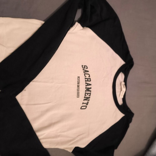 Makó blouse white black with letters and long sleeves new Pull & Bear size M