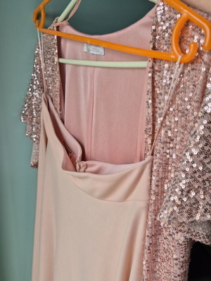 Plus size set used, pink nude bolero and maxi skirt for formal occasions