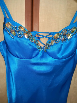 Satin blue dress Giorgio Ajutanti large like new