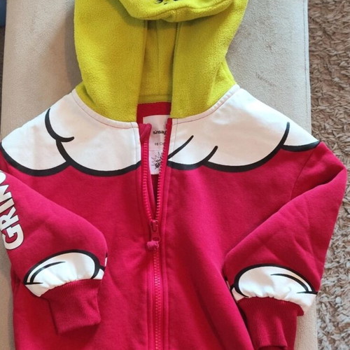 Hooded sweatshirt with Grinch theme like new