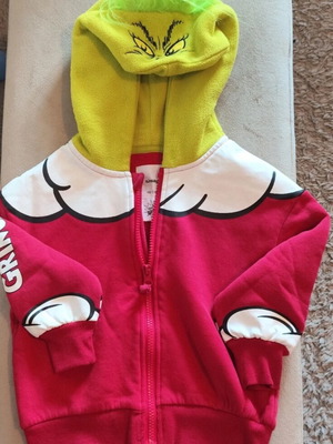 Hooded sweatshirt with Grinch theme like new