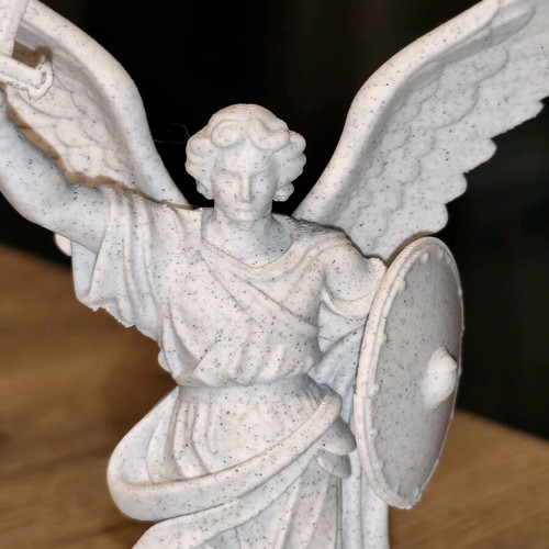 3D Printed Archangel Michael Statue New with Marble Look