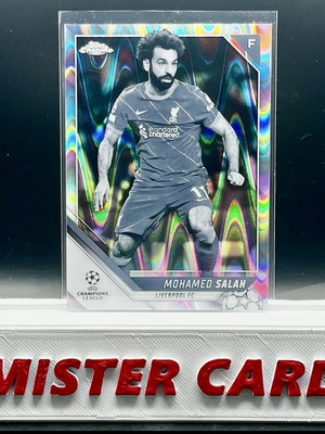 2021-22 Topps Chrome UCC Salah black/white raywave #21 Liverpool like new