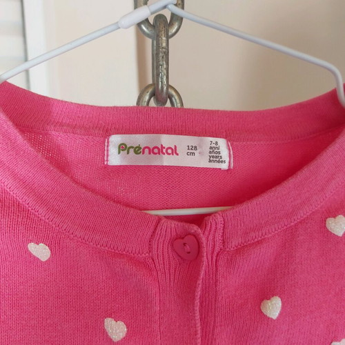 Prenatal cardigan 7-8 years pink like new, cotton