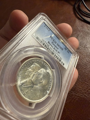 PCGS MS65 Ασημένιο νόμισμα 30 δραχμών Βασιλικός γάμος 1964 Καινούργιο