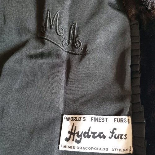 Mink fur coat single-piece handmade like new, black