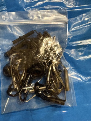 Fishing rod tip guides set, new, 10+ pieces, various sizes