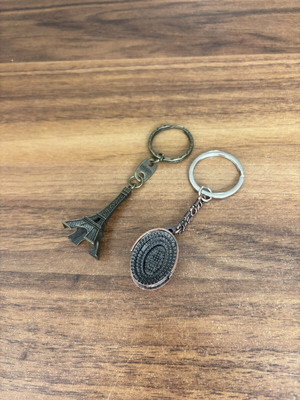 Keychains from Paris and Rome new, brown