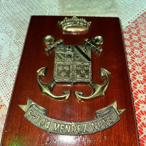 Spanish Navy shield like new from frigate F-104 Mendez Nunez
