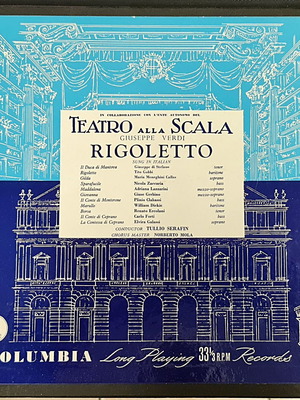Rigoletto LP μεταχειρισμένο, κασετίνα 3 βινύλια 33 στροφών Columbia, κλασική