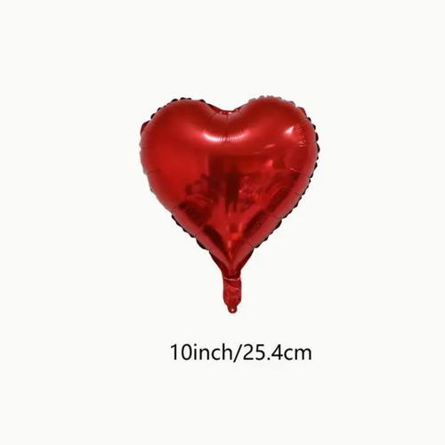 Heart-shaped red balloons set of 5 new, foil